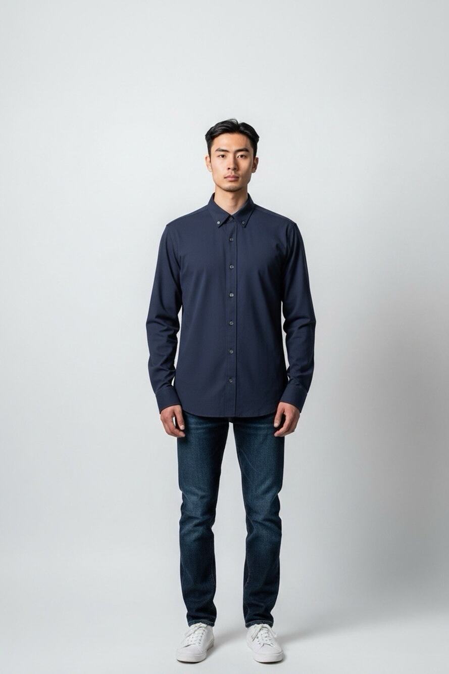 Rhone Men’s Commuter Shirt Size Small Slim Fit Long Sleeve Button Up Blue